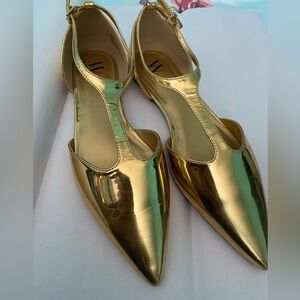 Worthington Gold Color shoes T-strap flats Size 10M